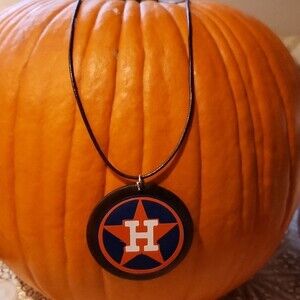 Houston Astros wood necklace New Handmade One of a Kind